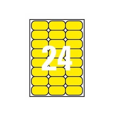APLI tulostustarra 24-jak 64x33,9mm neonkeltainen