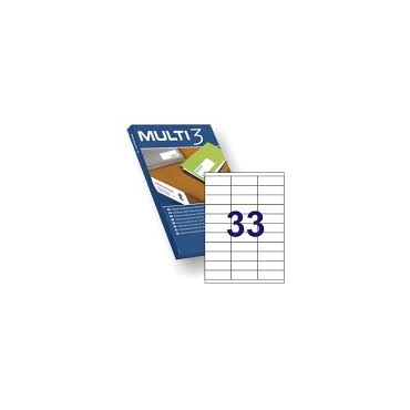 MULTI3 tulostustarra 33-jak 25.4x70mm valkoinen 100ark/pkt | Tarrat
