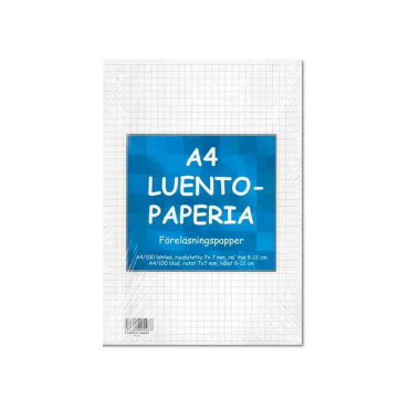 Luentopaperi A4 100arkkia/pkt 7mm ruudut yleisrei′itys | Paperituotteet