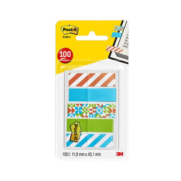 POST-IT® Index teippimerkki värilajitelma 5x20merkkiä kuvioitu | Viestilaput ja teippimerkit