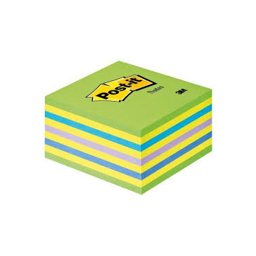 POST-IT 2028-NB viestilappukuutio neonsininen/-vihreä