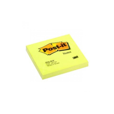 Post-it®-viestilaput 654 neonkeltainen 76x76mm 6nid/pkt | Viestilaput ja teippimerkit