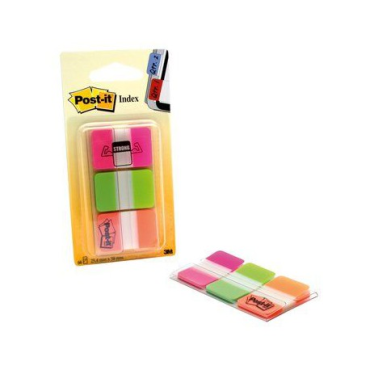 POST-IT® Index Strong teippimerkki vaaleanpunainen/vihreä/oranssi 66kpl/pkt | Viestilaput ja teippimerkit