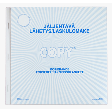 COPY 375 lähetys/laskulomake jäljentävä 20x21cm | Lomakkeet