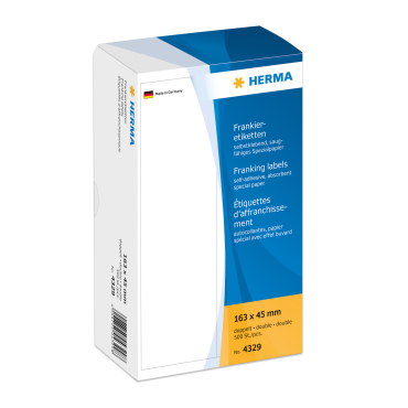 HERMA 4329 postimaksuetiketti 163x45mm 2, valkoinen,  500kpl pkt