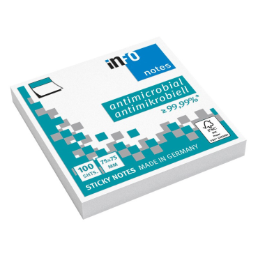 INFONOTES Hygienic 75 x 75 mm valkoinen viestilappu