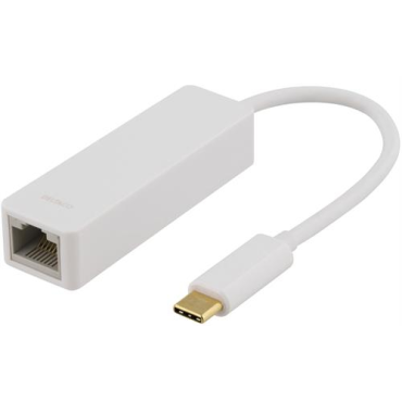 USB 3.1 verkkoadapteri, Gigabit, 1xRJ45, USB Typ C uros, valkoinen