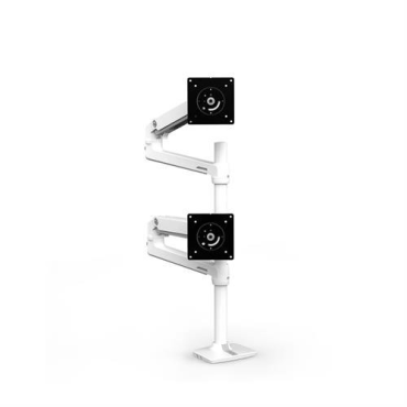 ERGOTRON LX Dual Stacking Arm Tall Pole, 2 LCD-näyttöä, alumiini, näytön koko: 40″ saakka - pöytä