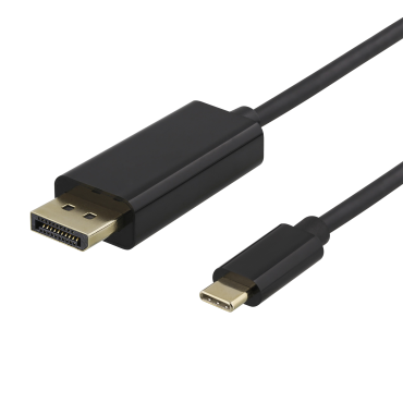 DELTACO USB-C - DisplayPort-kaapeli, 1m, 4K, 3D, musta | Adapterit / Adapterikaapelit