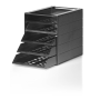 DURABLE Idealbox Basic vetolaatikosto 5-osainen musta kierrätysmateriaalia | Pöydälle