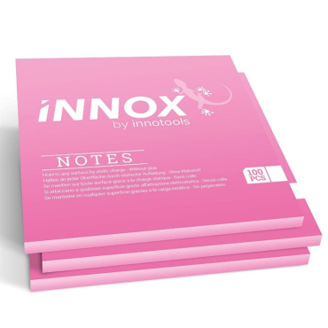INNOX  staattinen viestilappu 100x100mm pinkki | Viestilaput ja teippimerkit