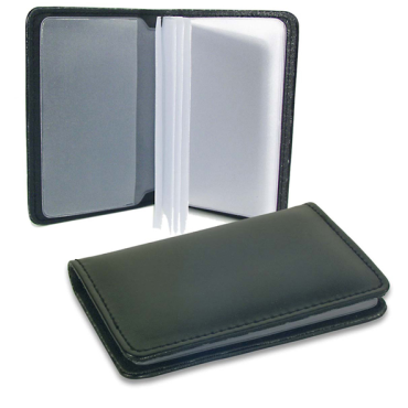 Käyntikortti/luottokorttilompakko,10 taskua,musta pehmeä keinonahka | Taskut