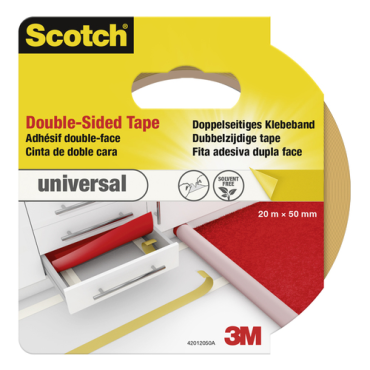 SCOTCH mattoteippi 50mm x 20m kaksipuolinen vahva vaaleanruskea | Teipit ja liimat