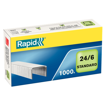 RAPID Standard 24/6 nitomanasta 1000kpl/rasia | Nidonta ja lävistys