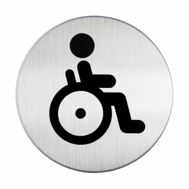 DURABLE Opastekyltti WC-pyörätuoli  pyöreä 83mm | Seinälle