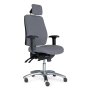 PRO 40 tuoli korkea selkänoja, käsinojat, niskatuki harmaa | Tuolit