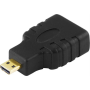 HDMI-sovitin, High Speed with Ethernet, micro HDMI 19-pin ur - HDMI 19-pin na,  musta | HDMI