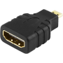 HDMI-sovitin, High Speed with Ethernet, micro HDMI 19-pin ur - HDMI 19-pin na,  musta | HDMI