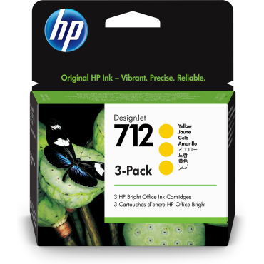 HP 712 3-pack  29ml Yellow DesignJet Ink Cartridge | HP