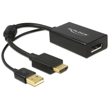 DeLock HDMI to Displayport adapter (HDMIu + USB Au - DPn)