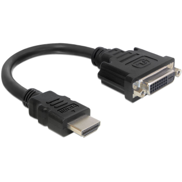 DeLOCK HDMI to DVI adapter, DVI-D Single Link(VGA not wired), 30AWG, 0.2m, black