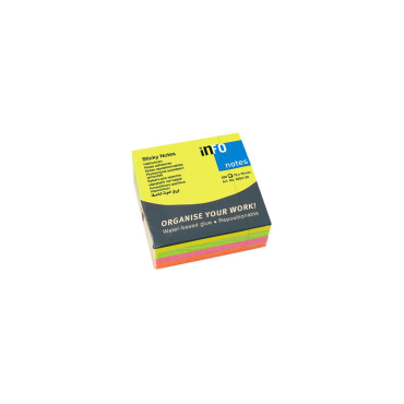 INFONOTES viestilappu neonvärilajitelma 75x75mm 6nid/pkt | Viestilaput ja teippimerkit