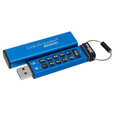 Kingston DataTraveler 2000 32 GB USB 3.1 Flash Drive - Blue - 256-bit AES | Muistikortit
