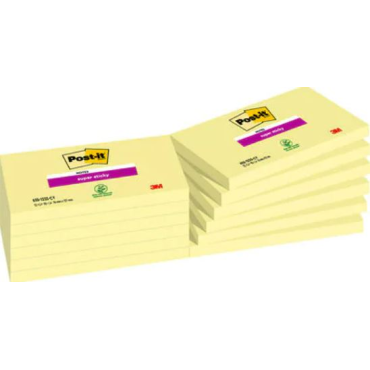 Post-it® Super Sticky 655 viestilappu vaalean keltainen 12nid/pkt | Viestilaput ja teippimerkit