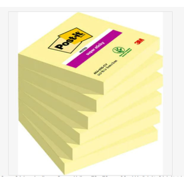 Post-it® Super Sticky -viestilaput, Canary Yellow, 76 x 76 mm, 90 arkkia/lehtiö, 6 lehtiötä/pakkaus