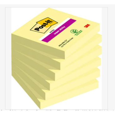 Post-it® Super Sticky -viestilaput, Canary Yellow, 76 x 76 mm, 90 arkkia/lehtiö, 6 lehtiötä/pakkaus | Viestilaput ja teippimerki