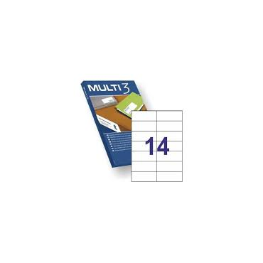 MULTI3 tulostustarra 14-jak 105x42.4mm valkoinen 100ark/pkt | Tarrat