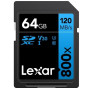 Lexar Professional 800x SDXC UHS-I cards, C10 V10 U3,  R120/45MB 64GB | Muistikortit