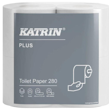 KATRIN Plus Toilet 280 wc-paperi 3-krs valkoinen 20rll/säkki
