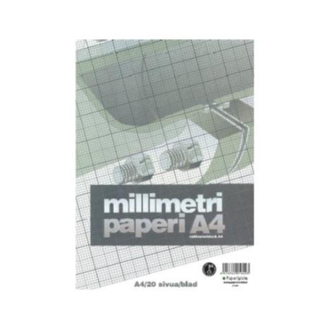 Millimetrilehtiö A4/20lehteä oranssi | Taulupaperit