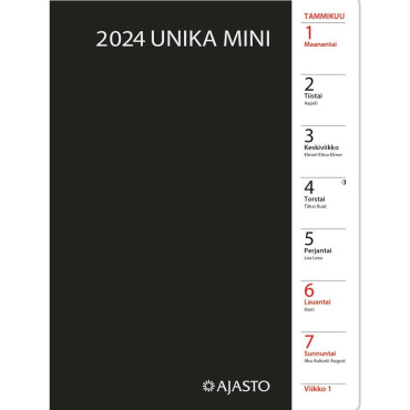 Unika mini, musta 2024 | Taskukalenterit
