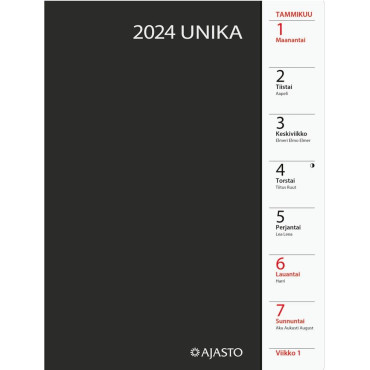 Unika, musta 2024 | Pöytäkalenterit