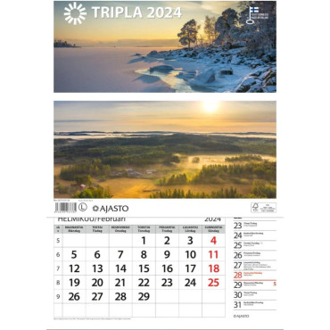 Tripla 2024 loppuunmyyty | Seinäkalenterit