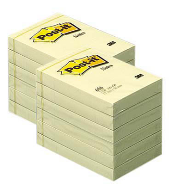 Post-it® 656 viestilaput, Canary Yellow, 12 lehtiötä, 51 mm x 76 mm, 100% PEFC CH18/0914 | Viestilaput ja teippimerkit