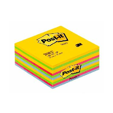 Post-it® viestilappukuutio, kirkkaat värit, 76 x 76 mm, 450 lappua