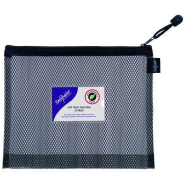 SNOPAKE Eva Mesh Zippa vetoketjutasku A5 läpinäkyvä musta | Taskut