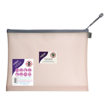 SNOPAKE Eva Mesh Zippa Bag pastel vetoketjutasku A4+ vaalean punainen | Taskut