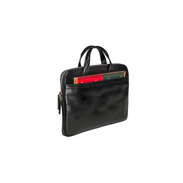 PIERRE Slim Briefcase Black Leather 14″ asiakirjasalkku | Laukut