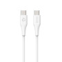 eSTUFF INFINITE Super Soft USB-C to USB-C Cable 2m White - 100% Recycled Plastic | AV-kaapelit