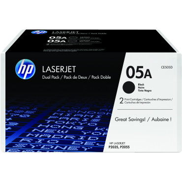 HP CE505D Laservärikasetti, väri musta (2-pack) | HP