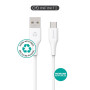 eSTUFF INFINITE Super Soft USB-C to USB-A Cable 2m White - 100% Recycled Plastic | USB