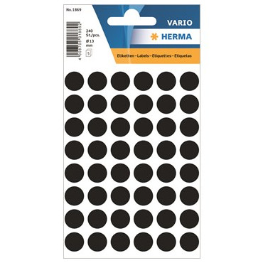 HERMA 1863 tarraetiketti pyöreä 13mm musta 240kpl/pkt | Tarrat