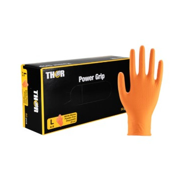 THOR Power Grip nitriilisuojakäsine L oranssi 50kpl/rasia | Ensiapu 