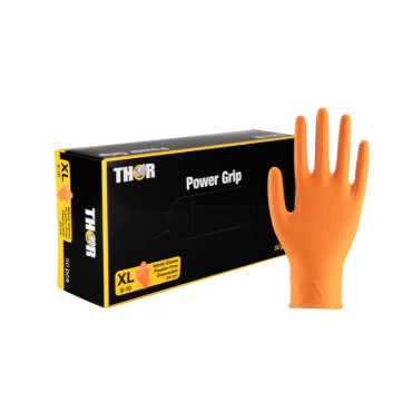 THOR Power Grip nitriilikäsine XL oranssi 50kpl | Ensiapu 