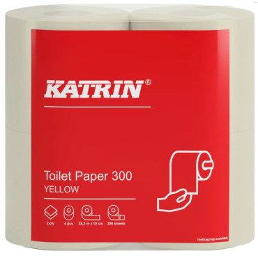 KATRIN Classic Toilet 300 wc-paperi 2-krs keltainen 40rll/säkki | Käsipyyhe WC/Talouspaperit