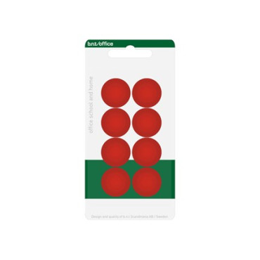 BNT magneettinappi 20mm punainen 8kpl/pkt | Magneetit ja neulat
